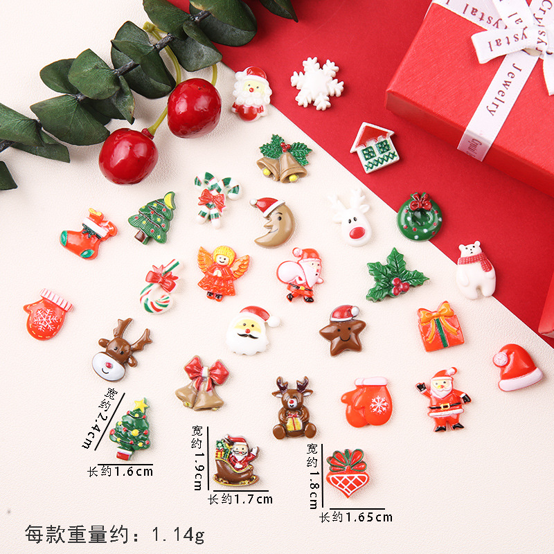 Christmas Series Resin New Hot Selling Santa Claus Tree Snowflake Diy Ornaments