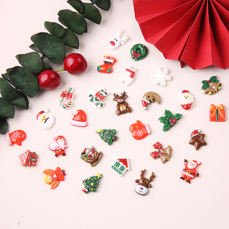 Christmas Series Resin New Hot Selling Santa Claus Tree Snowflake Diy Ornaments