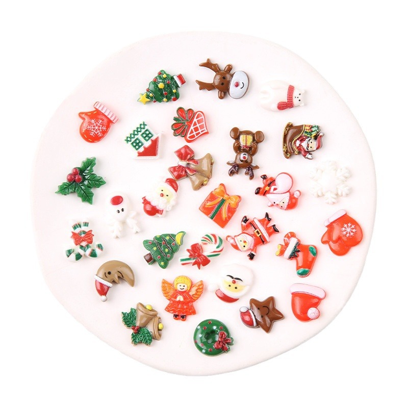 Christmas Series Resin New Hot Selling Santa Claus Tree Snowflake Diy Ornaments