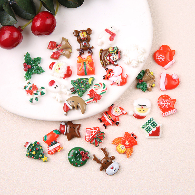 Christmas Series Resin New Hot Selling Santa Claus Tree Snowflake Diy Ornaments