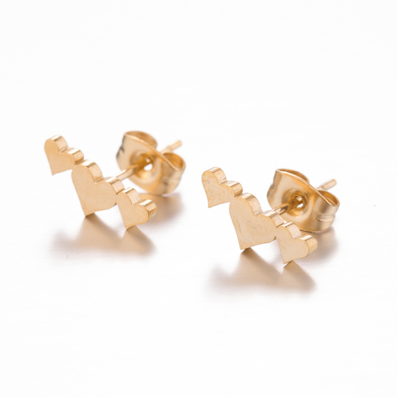 Simple Personality Fashion Niche Earrings Stainless Steel New Love Ear Bone Nail