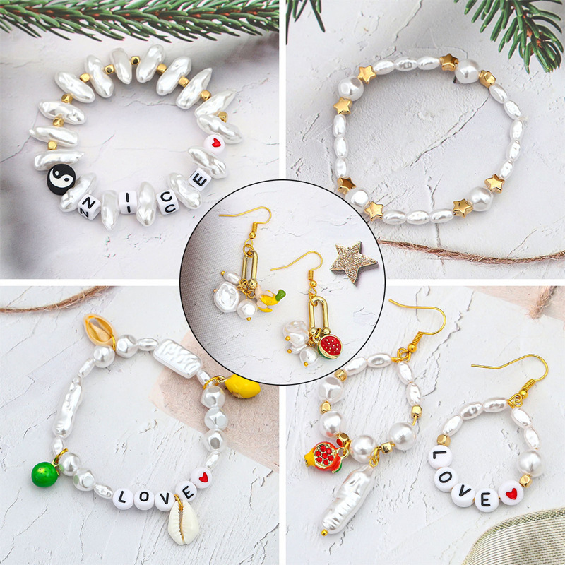Abs Special-shaped Pearls Loose Beads String Handmade Diy Bracelet Necklace Pendant
