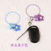Creative Diy Candy Color Steel Wire Ring Flower Bell Keychain Cute School Bag Pendant
