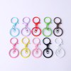 Colorful Alloy Painted Round Dragon Keychain Lobster Buckle Three-piece Set Creative Diy