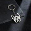 New Stainless Steel Small Animal Keychain Pendant Fashion Pet Pug School Bag Accessories