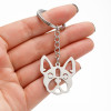 New Stainless Steel Small Animal Keychain Pendant Fashion Pet Pug School Bag Accessories