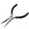 Mini Jewelry Pliers, Curved Nose, Oblique Wire Dipped Plastic Handle, Forged 5-inch