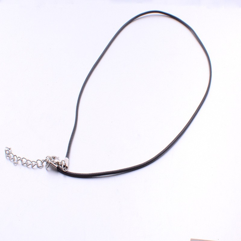 Diy Jewelry Accessories Wax Wire Necklace Rope Lobster Clasp Black Leather Pendant Wax