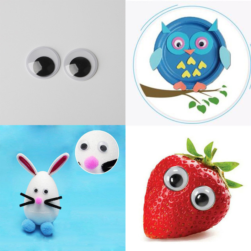 Round Adhesive Black and White Movable Animal Eyes Handmade Diy Children's Toy Materials