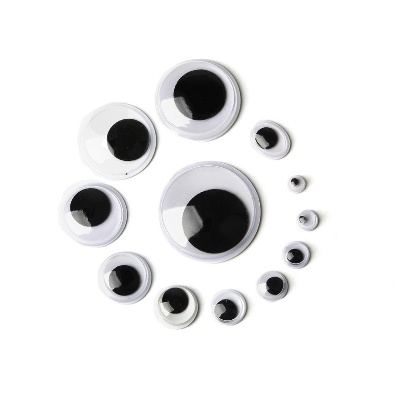 Round Adhesive Black and White Movable Animal Eyes Handmade Diy Children's Toy Materials