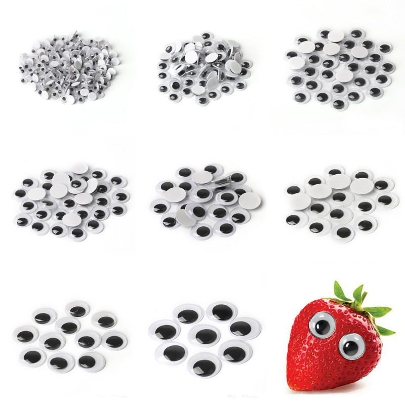 Round Adhesive Black and White Movable Animal Eyes Handmade Diy Children's Toy Materials