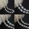 Round Sun Rose Double Row Line Pearl Chain Connected Beads Wedding Handmade Diy