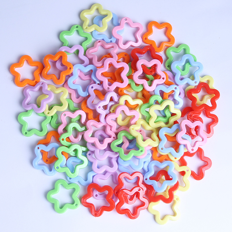 Colorful Solid Color 30mm Acrylic Five-pointed Star Flower Plum Shape Diy Jewelry