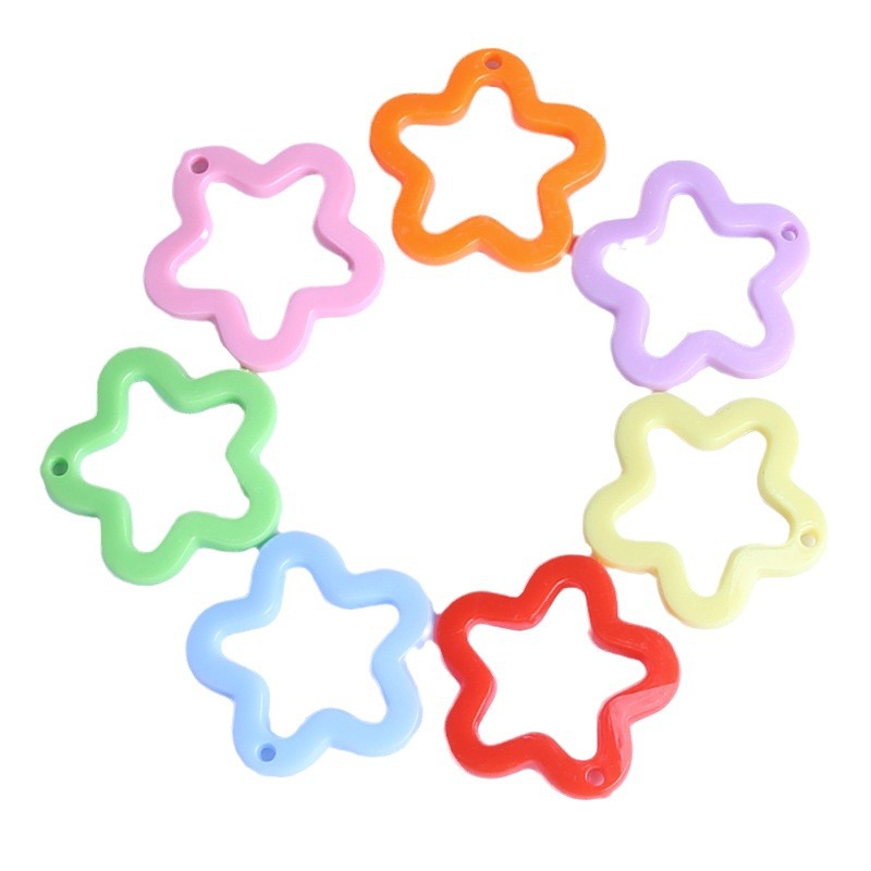 Colorful Solid Color 30mm Acrylic Five-pointed Star Flower Plum Shape Diy Jewelry