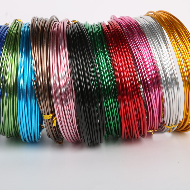 1mm-2.5mm Colorful Round Aluminum Wire Diy Handmade Material Soft Bicycle Crafts Ornaments