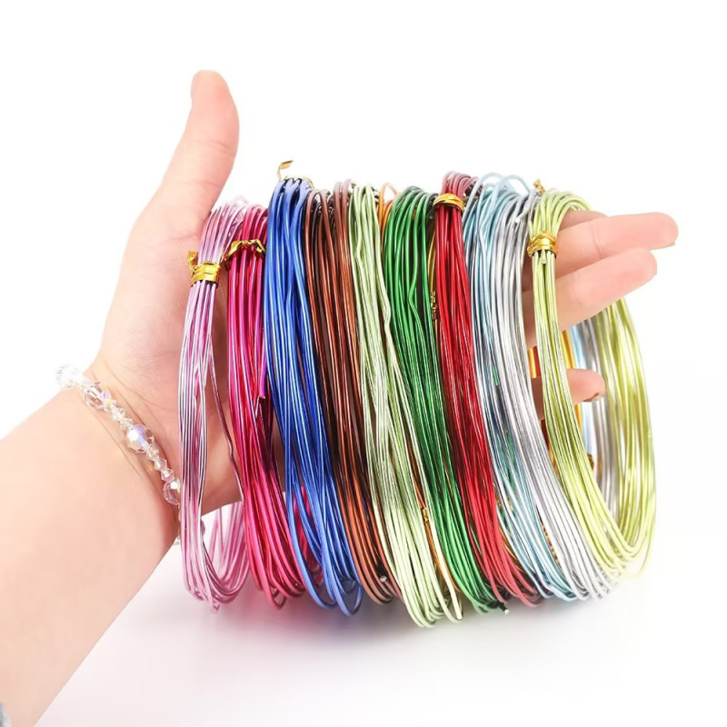 1mm-2.5mm Colorful Round Aluminum Wire Diy Handmade Material Soft Bicycle Crafts Ornaments