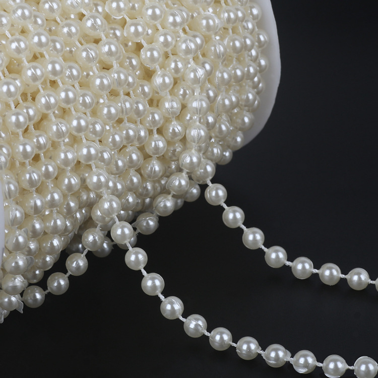 Large Roll Semicircle Pearls Double Line Beads Row Wedding Bead Chain Abs Pearl Diy