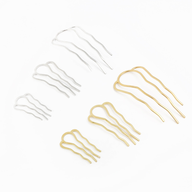 Four-tooth Small Wavy Hairpin Hair Comb Main Material Handmade Diy Step-shape Tassel