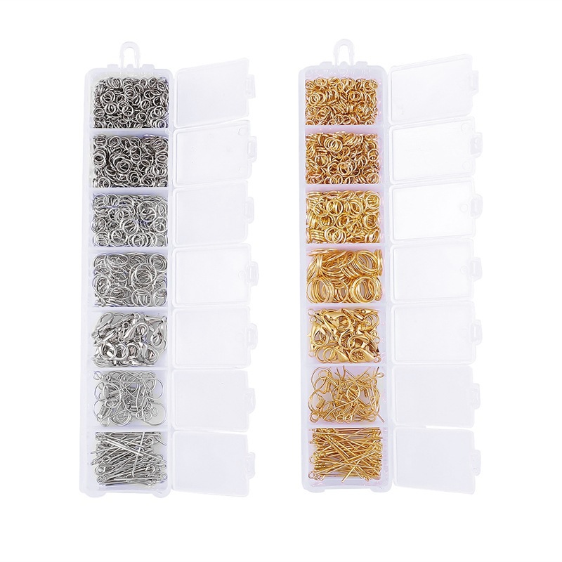 7 Grid Boxed Single Circle Lobster Clasp 9-character Needle Ear Hook Jewelry Accessories