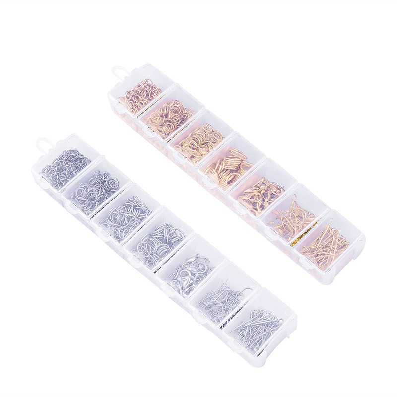 7 Grid Boxed Single Circle Lobster Clasp 9-character Needle Ear Hook Jewelry Accessories