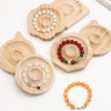 Solid Wood Bead Display Plate Pine Color Bracelet Ornament Jewelry Stand Creative