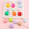 Acrylic Plated Mobile Phone Chain Beads Cheese Square Handmade Diy Bracelets Colorful