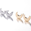 18k Gold Electroplated Stainless Steel Geometric Simple Earrings Ins Women's Mini Small