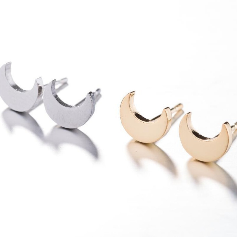18k Gold Electroplated Stainless Steel Geometric Simple Earrings Ins Women's Mini Small