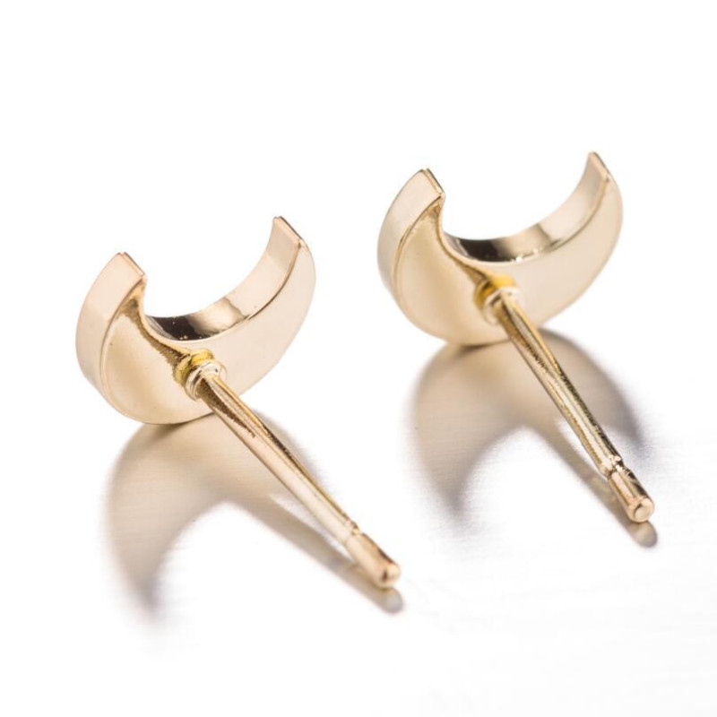 18k Gold Electroplated Stainless Steel Geometric Simple Earrings Ins Women's Mini Small