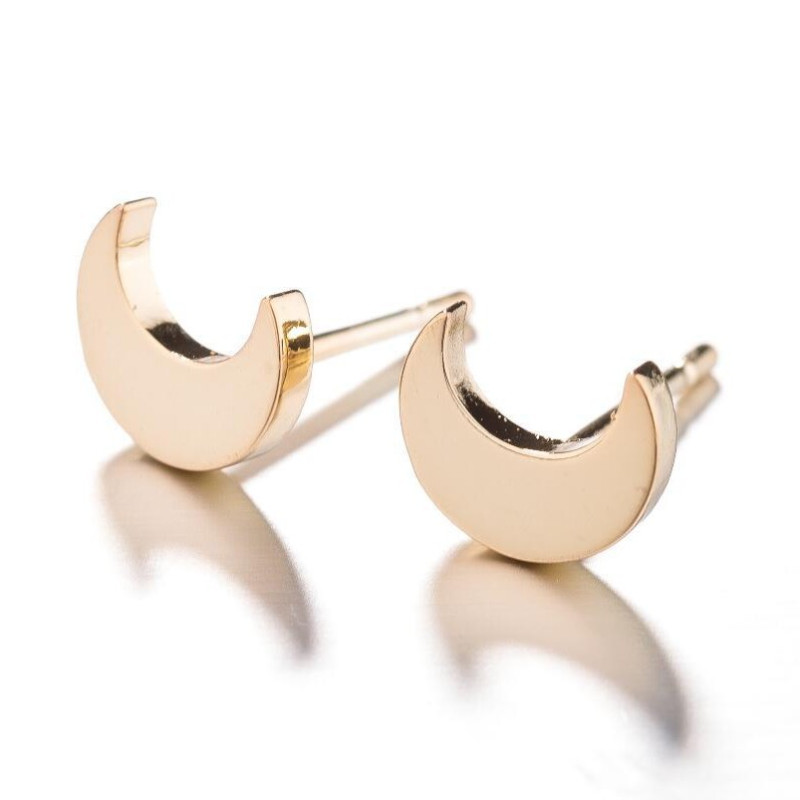 18k Gold Electroplated Stainless Steel Geometric Simple Earrings Ins Women's Mini Small