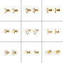 18k Gold Electroplated Stainless Steel Geometric Simple Earrings Ins Women's Mini Small