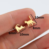 New Stainless Steel Cute Little Animals Cat Bird Butterfly Earrings Asymmetric Spaceship