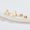 New Stainless Steel Cute Little Animals Cat Bird Butterfly Earrings Asymmetric Spaceship