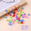 Candy Color Acrylic English Letters Loose Beads 7mm Square Diy Pendant Accessories