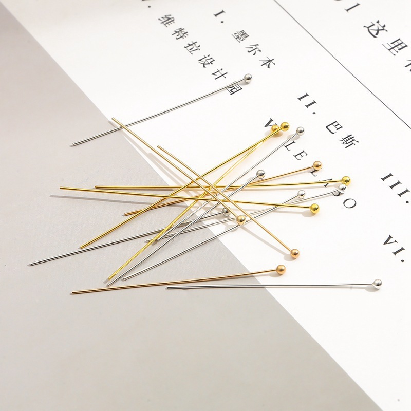 Copper Ball Needle Diy Handmade Round Head Ancient Style Hairpin Accessories Earrings