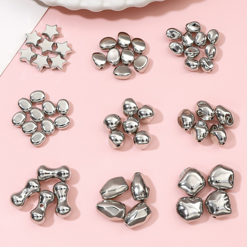 Plastic Ccb Irregular Shaped White K Color Separated Beads Diy Handmade Earrings Bracelet