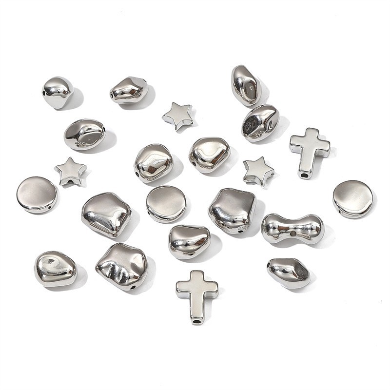 Plastic Ccb Irregular Shaped White K Color Separated Beads Diy Handmade Earrings Bracelet