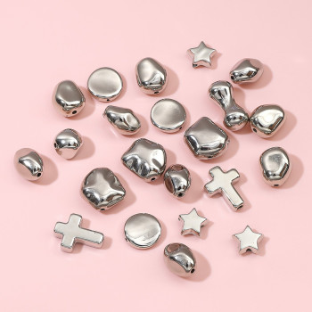 Plastic Ccb Irregular Shaped White K Color Separated Beads Diy Handmade Earrings Bracelet