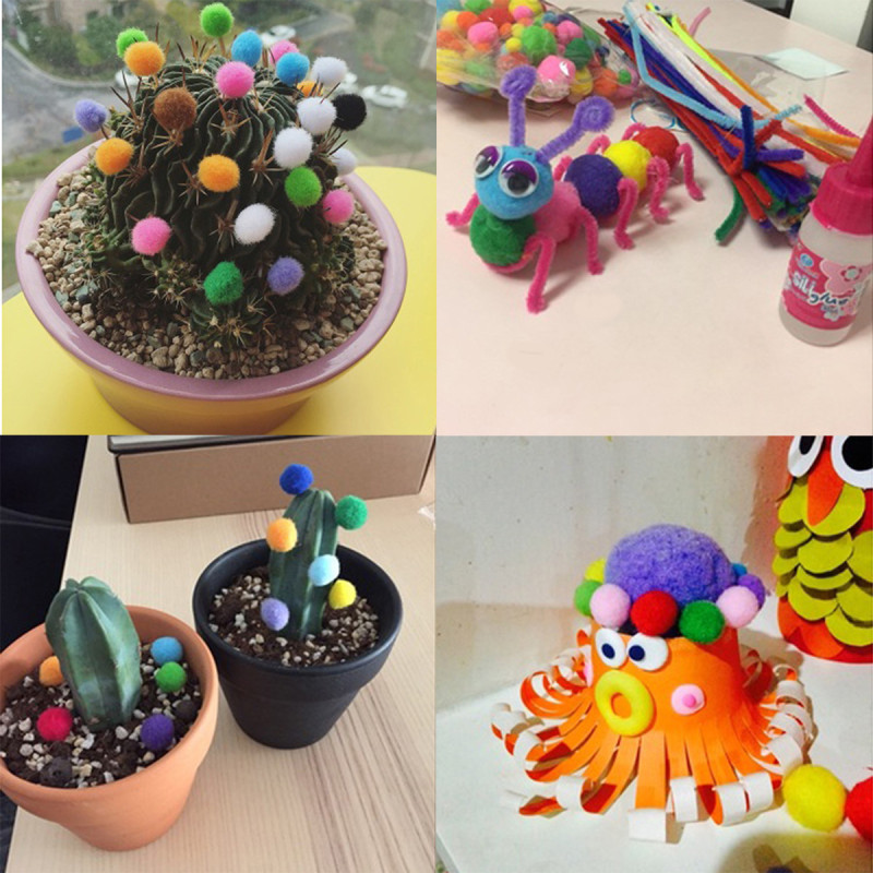 Colorful Fur Balls Children's Creative Christmas Handmade Diy Jewelry Pendants Decoration