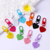 Candy Color Metal Creative Diy Paint Keychain Love Pendant Colorful Cute Personalized