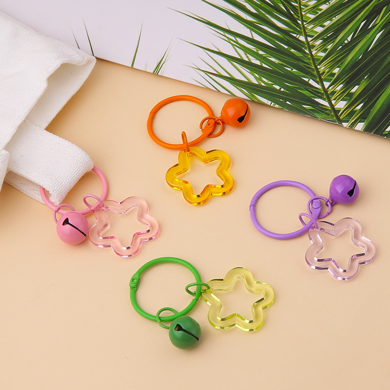 Creative Colorful Small Fresh Acrylic Transparent Highlight Five-pointed Star Keychain