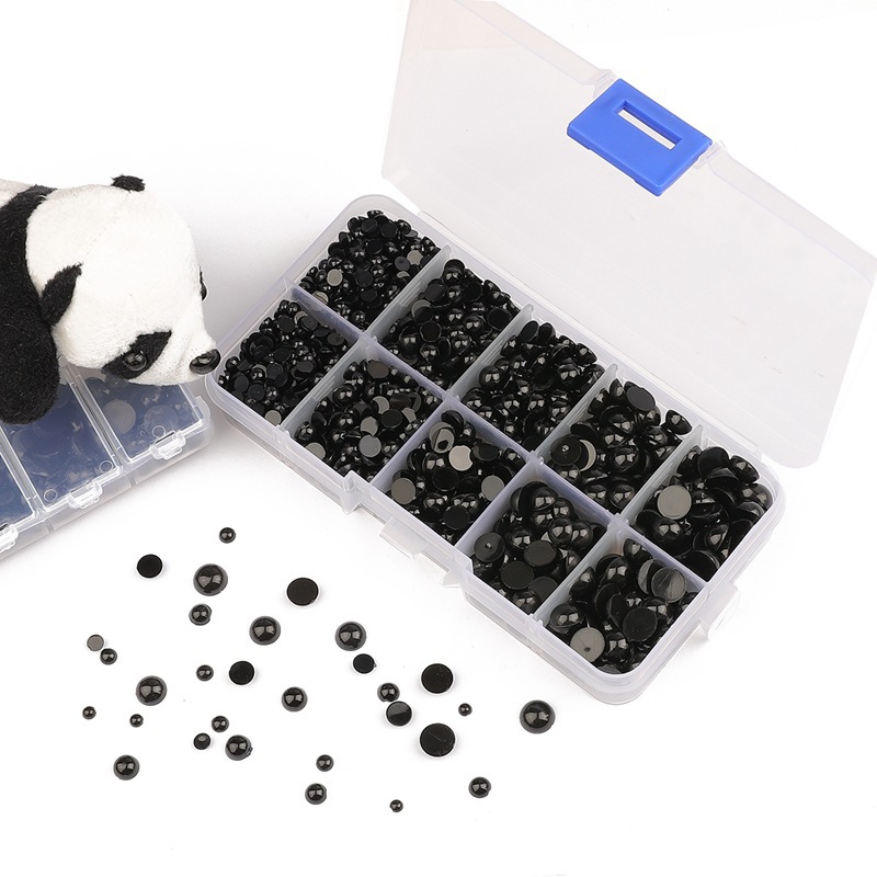 Acrylic Flat Bottom Small Animal Simulation Panda Eyes and Nose Material Handmade Diy