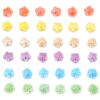 Colorful Blooming Five-petal Flower Pattern Chubby Ceramic Beads Diy Jewelry Handmade