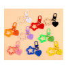 Colorful Transparent Acrylic Hollow Five-pointed Star Alloy Love Key Pendant Diy Jewelry