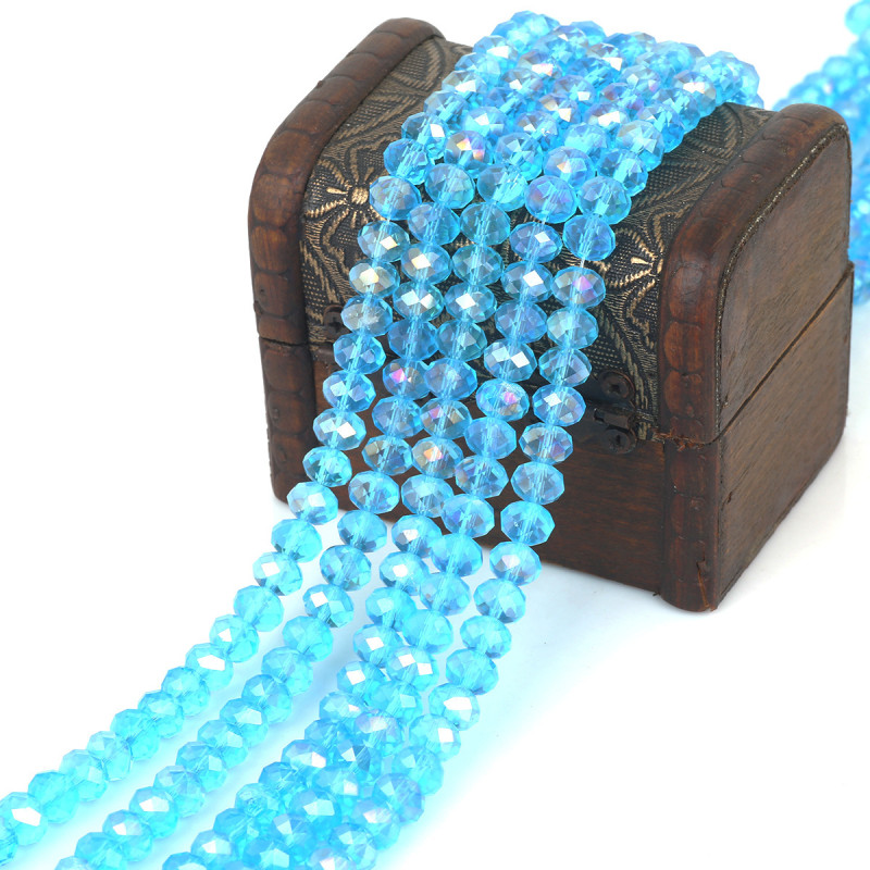 6/8mm Glass Crystal Faceted Wheel Beads Flat Handmade Diy Bracelet Jewelry Accessories