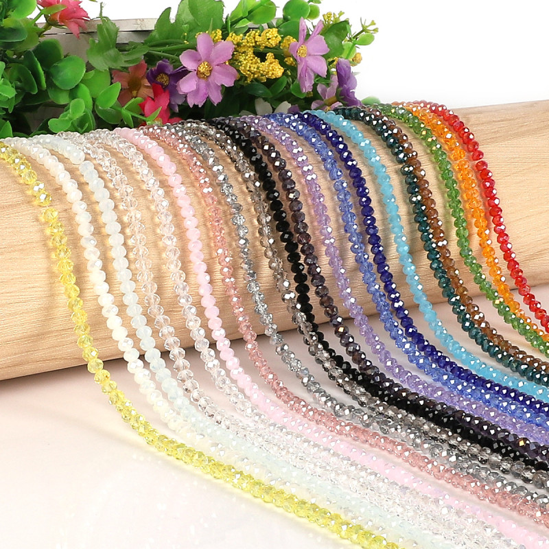 6/8mm Glass Crystal Faceted Wheel Beads Flat Handmade Diy Bracelet Jewelry Accessories