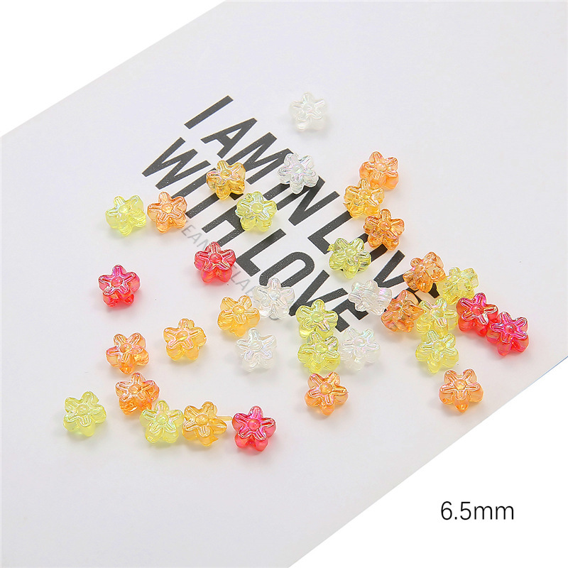 Retro Ab Color Cute Little Flowers Bead Pendant Handmade Diy Earrings Necklace Jewelry