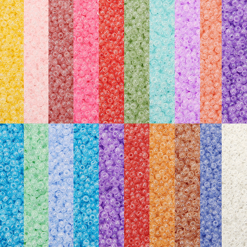 2mm High Quality Ice Seed Imitation Jade Cream Millet Beads Diy Handmade Beaded Bracelet