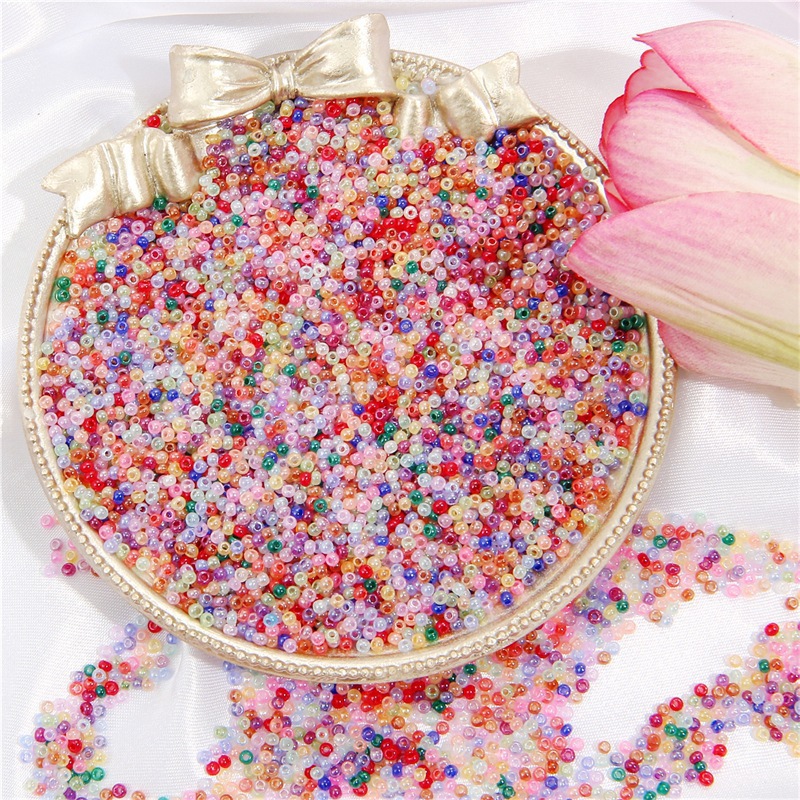 2mm High Quality Ice Seed Imitation Jade Cream Millet Beads Diy Handmade Beaded Bracelet