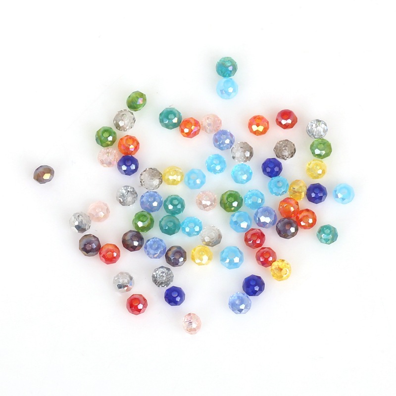 3mm Colored Glass Crystal Wheel Beads Loose Handmade Diy Beaded Bracelet Necklace